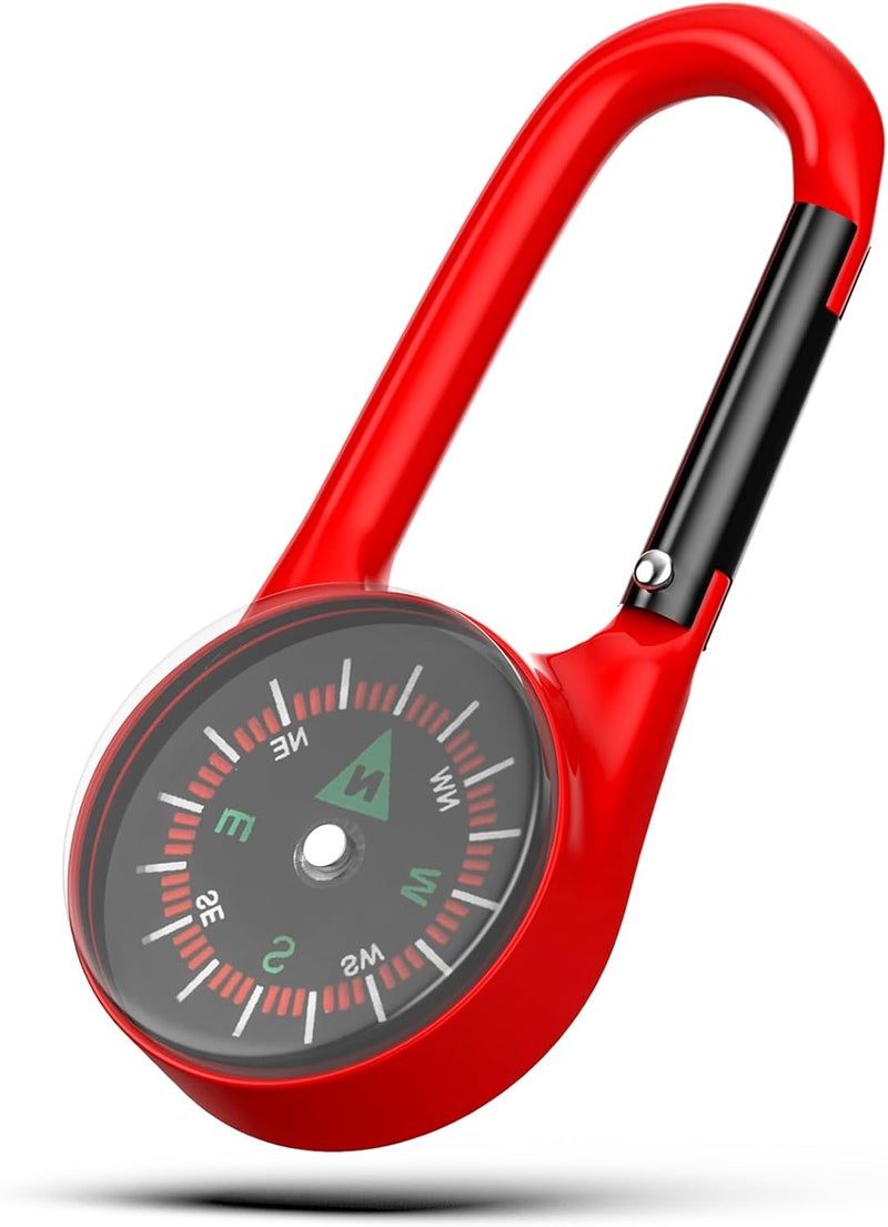 TYTDOUTER Carabiner Clip On Compass Keychain, Mini Pocket Compass for Hiking, Camping, Fishing, Portable Small Compass Survival, Lightweight Keychain Compass for Kids and Outdoor Adventures - Image 1